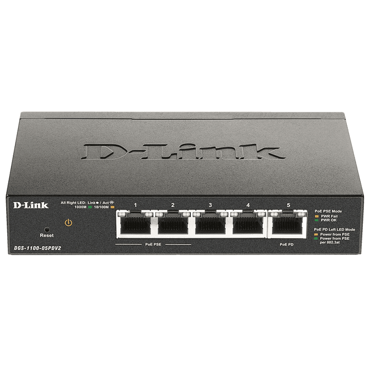 D-Link DGS-1100-05PDV2 Switch 5xGb PoE 1xPD (18W) 1