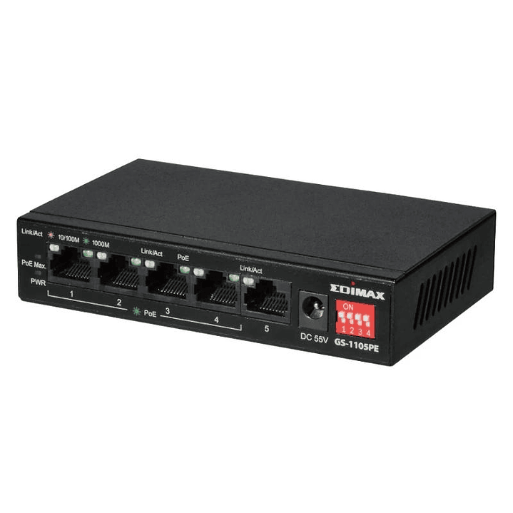 Edimax GS-1105PE Swithc 5xGbE (4PoE+) LR 2