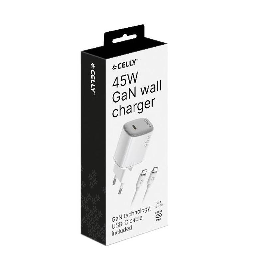 Celly Cargador  45W Usb-C + Cable Usb-C 4