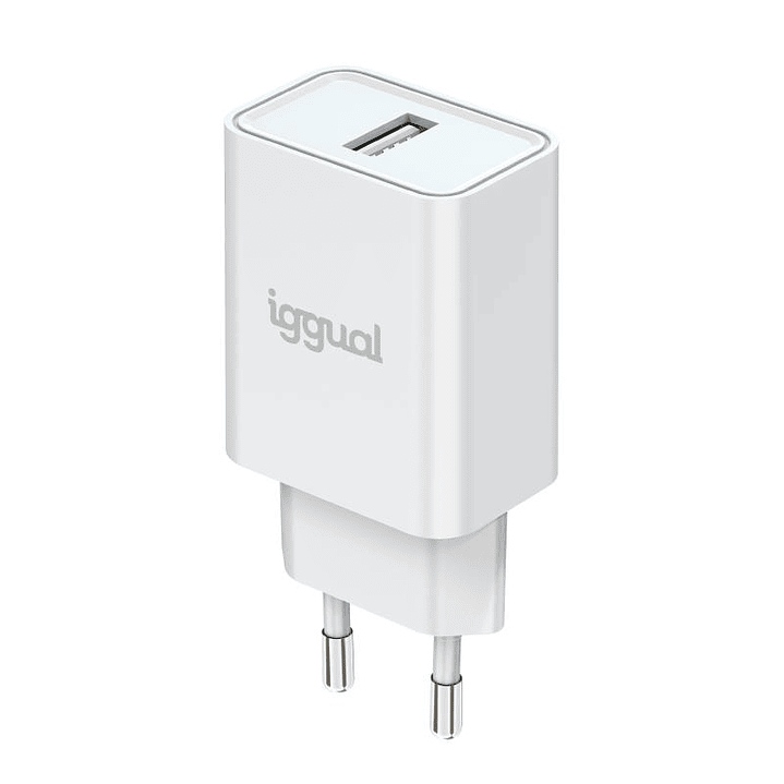 iggual Cargador de pared 1xUSB-A 5V/2.4A (12W) 3