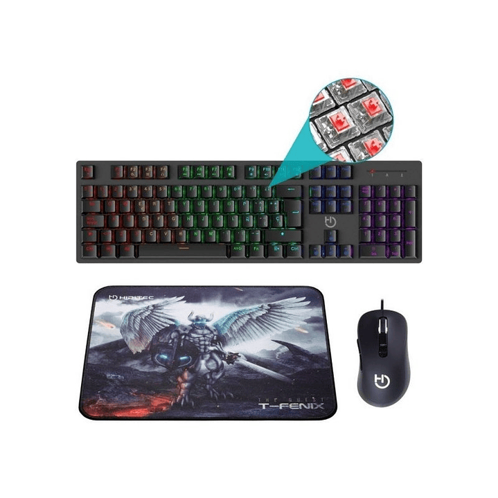 Hiditec Combo Gaming GK400 Tecl+Rat+Alfombrilla 1