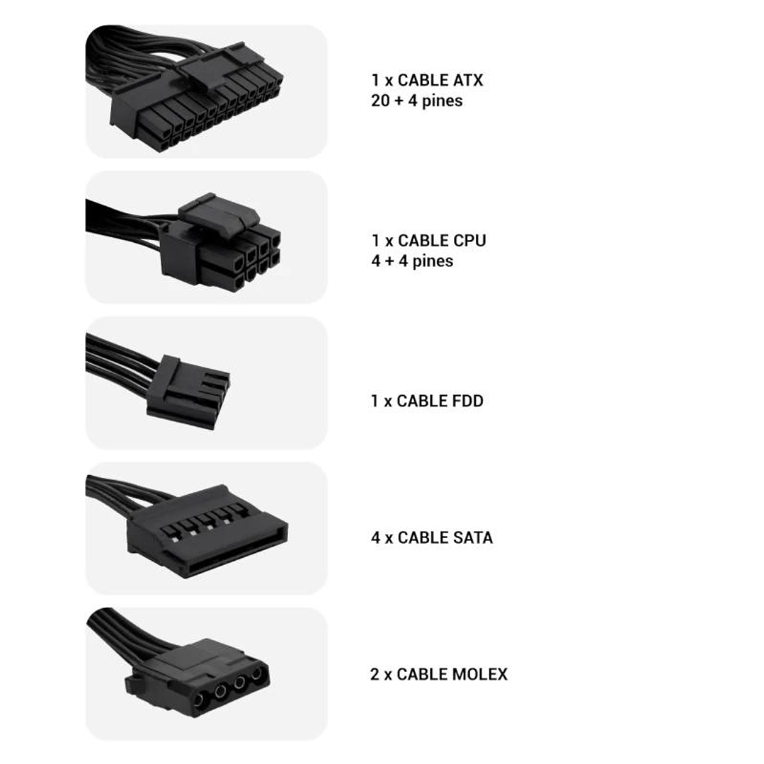 CoolBox Fuente.Alim 20+4 pin ATX BASIC 500W 4