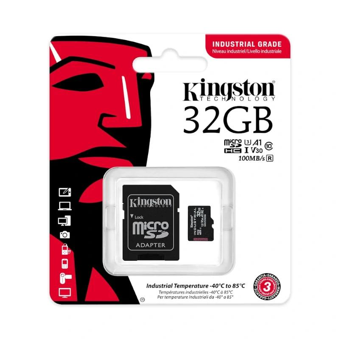 Kingston MicroSD Industrial 32Gb con adaptador 3