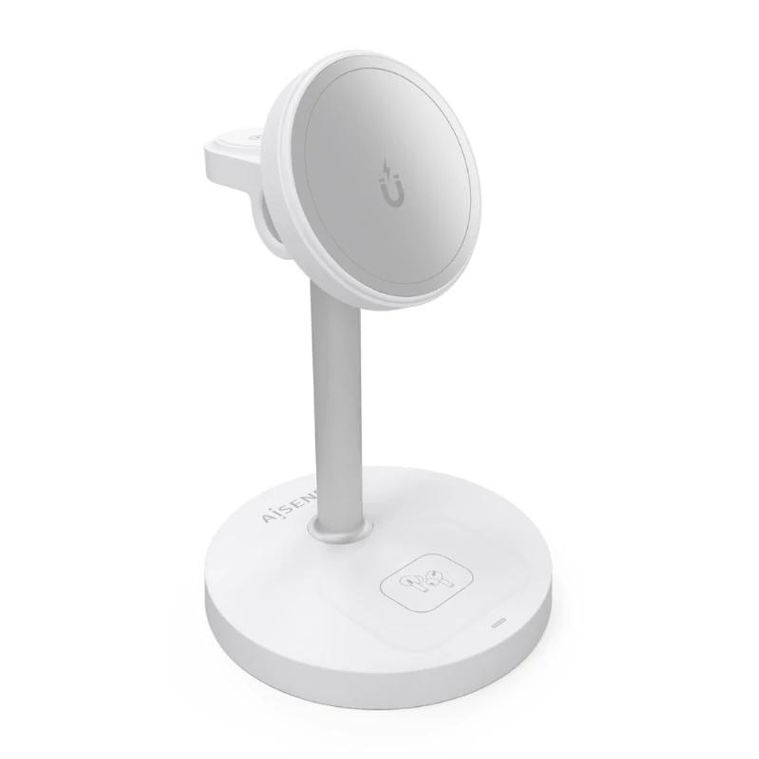 Aisens Cargador Inalámbrico USBC 15W 3 en 1 Blanco 2