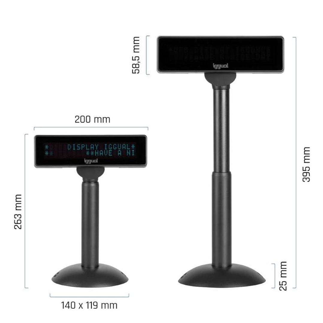 iggual Visor TPV regulable USB VFD 7