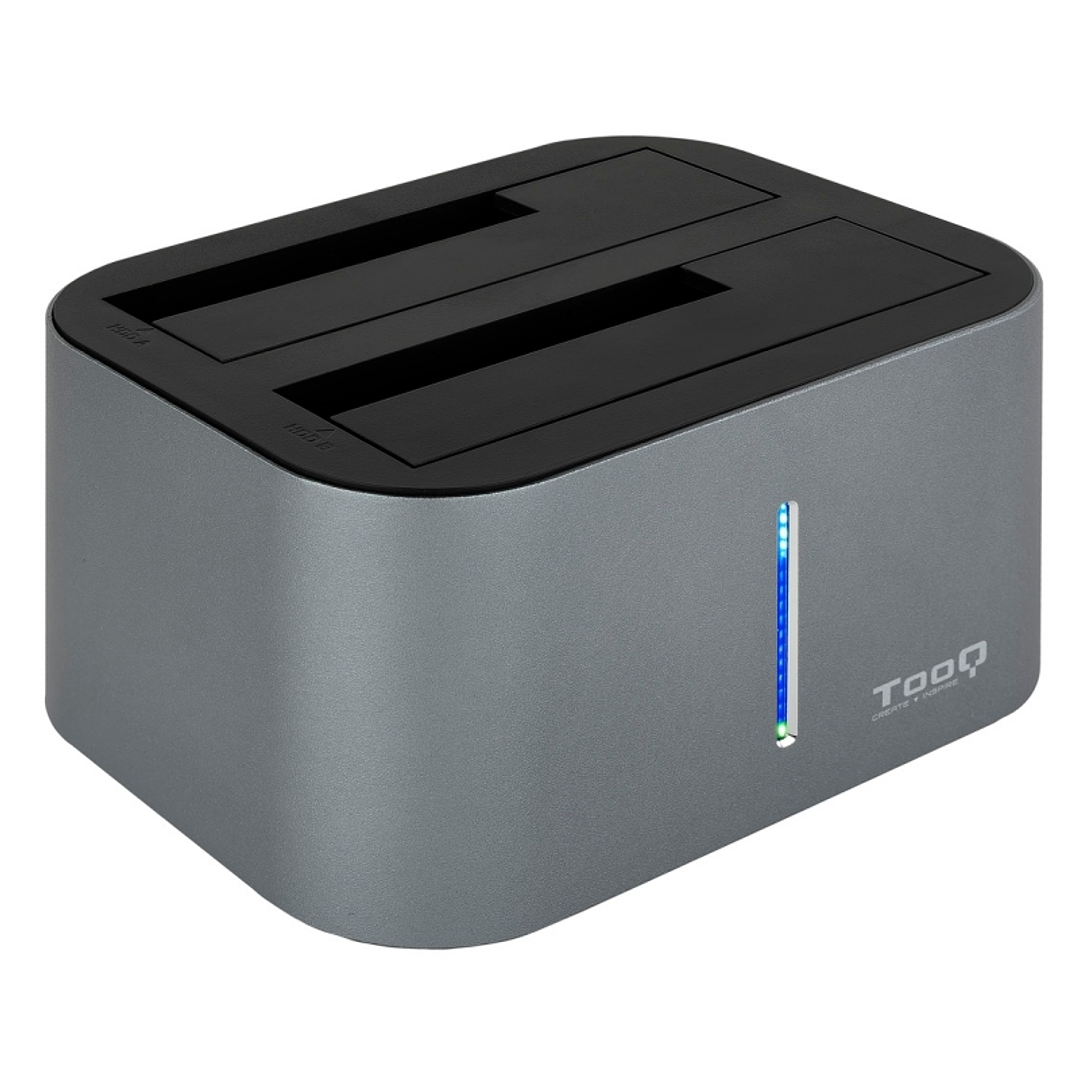 Tooq TQDS-805G Dock Station Doble Bahía HDD Gris 1