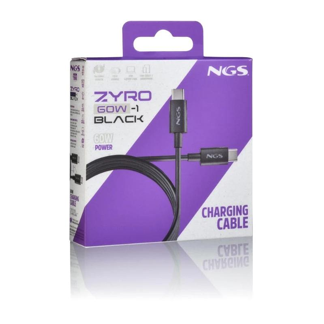 NGS CABLE CARGA RAPIDA USB-C A USB-C 1M NEGRO 4