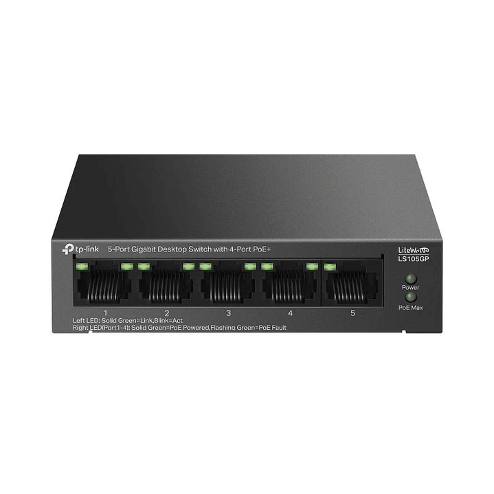 TP-Link LS105GP Switch 4xGb PoE+ 1xGb 65w 1