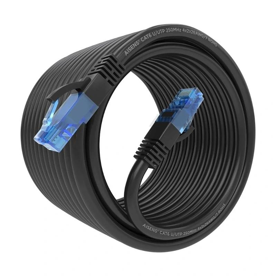 Aisens Cable RJ45 CAT.6 UTP AWG26 CCA Negro 10M 1