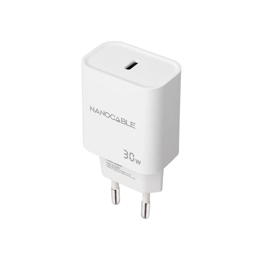 Nanocable Cargador pared USB-C PD 30W Blanco 1
