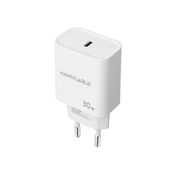 Nanocable Cargador pared USB-C PD 30W Blanco 1