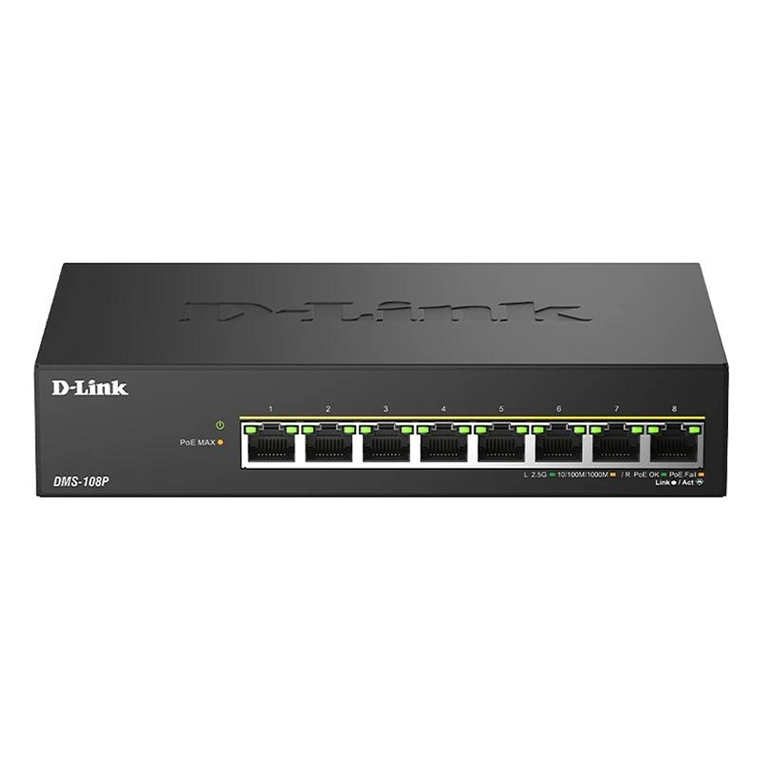 D-Link DMS-108P/E Switch 8x2.5mG PoE 230W 1