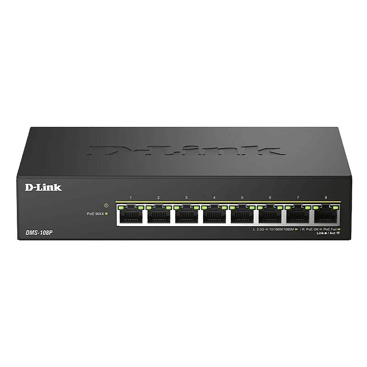 D-Link DMS-108P/E Switch 8x2.5mG PoE 230W 1