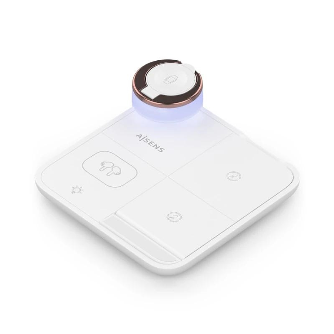 Aisens Cargador Inalámbrico USBC 15W 4 en 1 Blanco 1