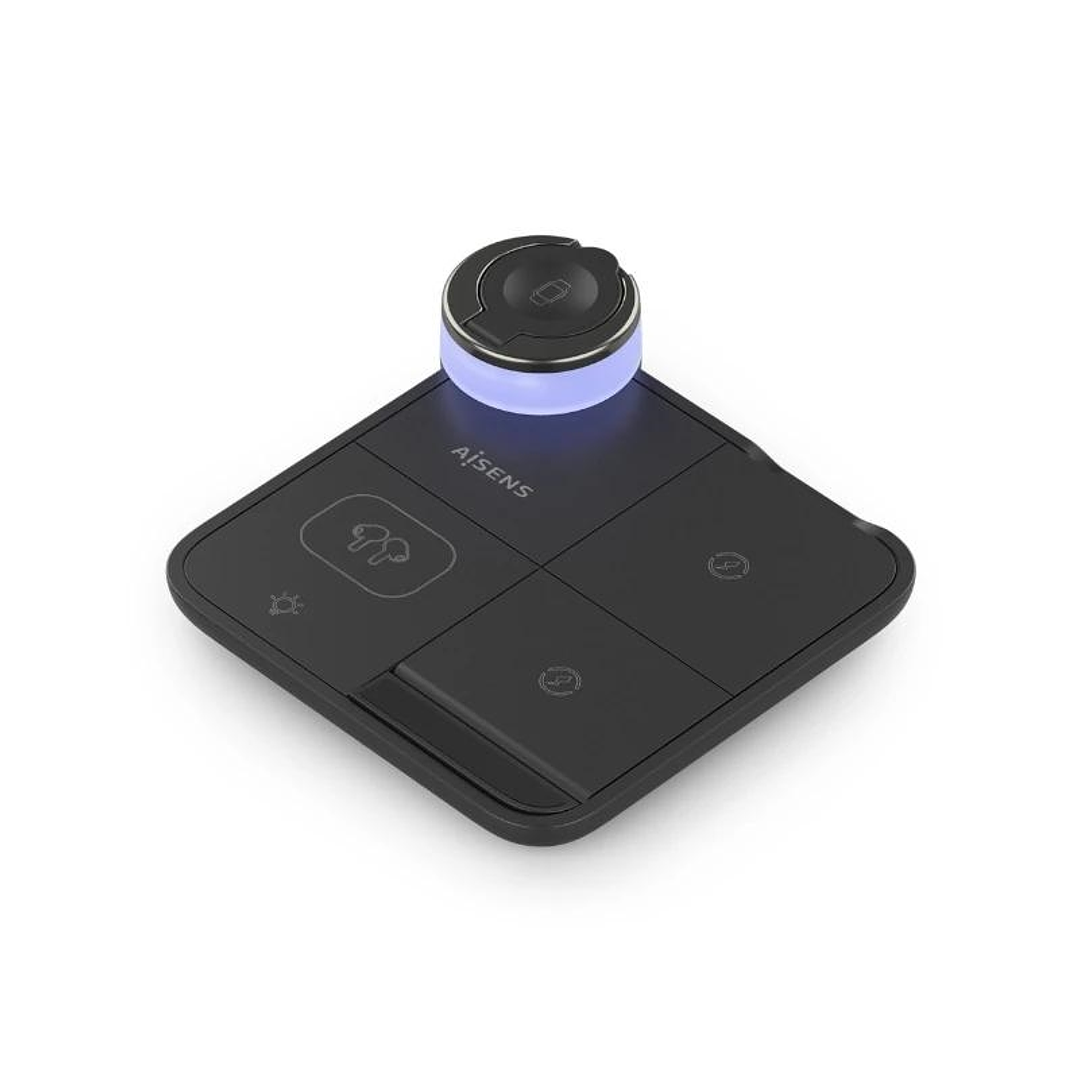 Aisens Cargador Inalámbrico USBC 15W 4 en 1 Negro 1