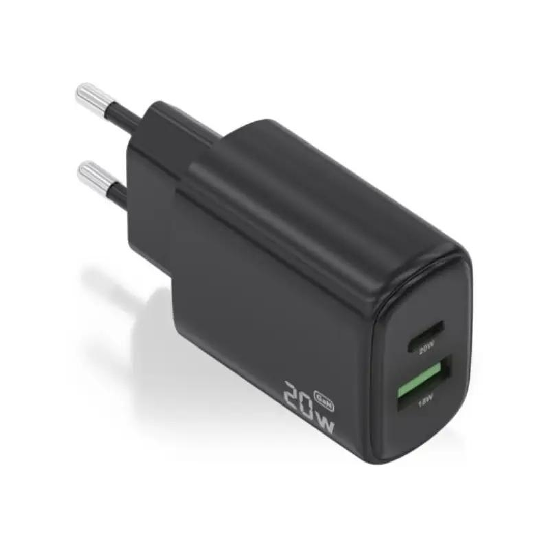 Aisens Cargador GaN 20W USB-C PD 3.0 USB-A QC3.0 1