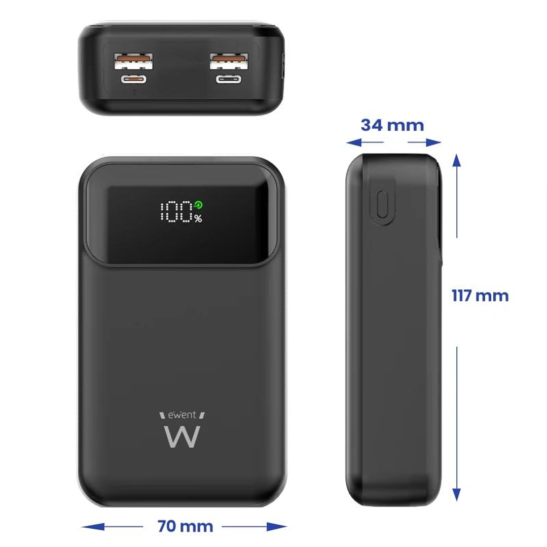 EWENT POWERBANK 65W, 20000mAh CARGA RÁPIDA 2