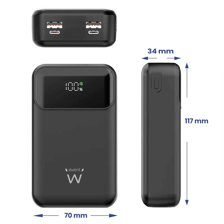 EWENT POWERBANK 65W, 20000mAh CARGA RÁPIDA 2