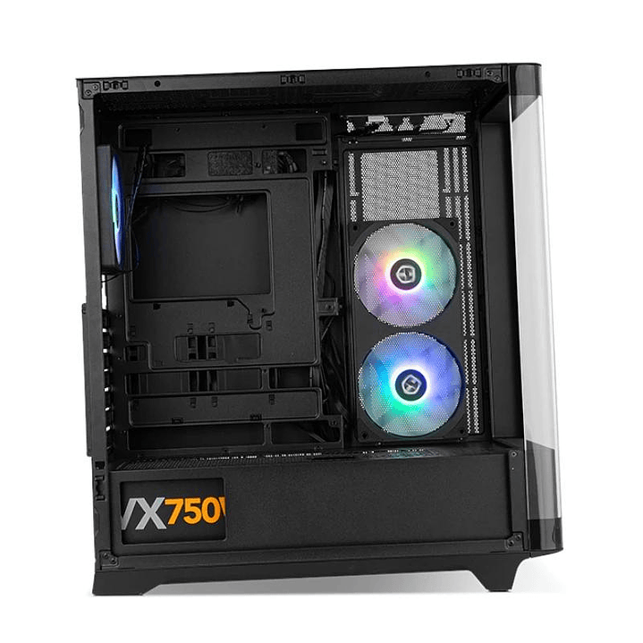 NOX Semitorre HUMMER ETHER Cristal Curvo Negro 4