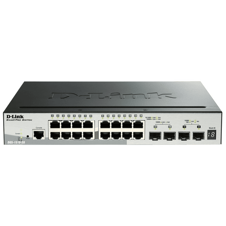 D-Link DGS-1510-20/E Switch L2 16xGb 2xSFP+ 2x10Gb 1