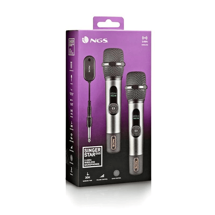 NGS Micrófonos inalámbricos Vocales Pack 2 4