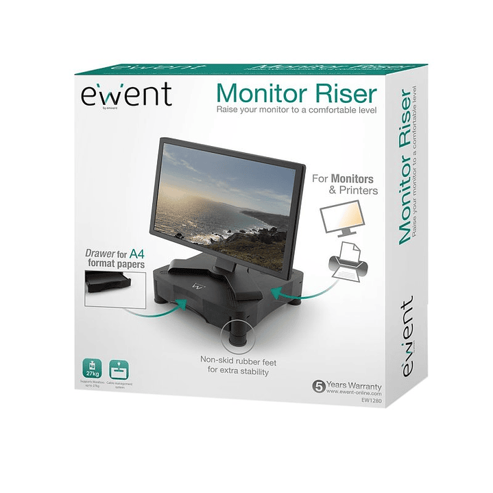 EWENT EW1280 Cajón plástico Elevador sopor/Monitor 4