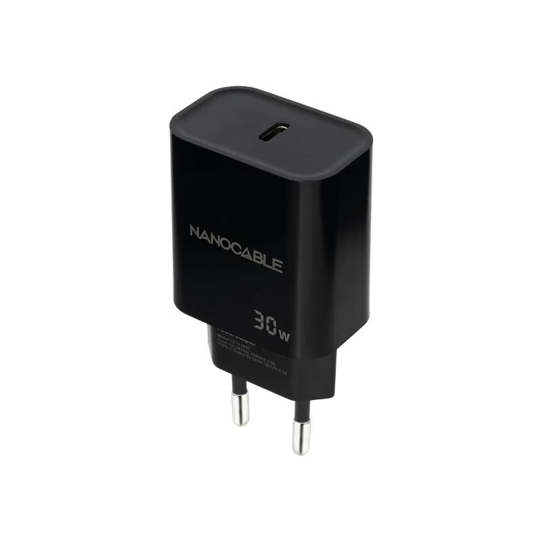Nanocable Cargador pared USB-C PD 30W Negro 1