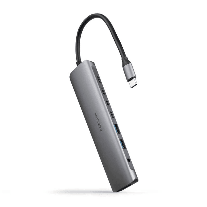 Nanocable Hub 8en1 USB-A+USB-C+HDMI+USB-C PD+Jack 1
