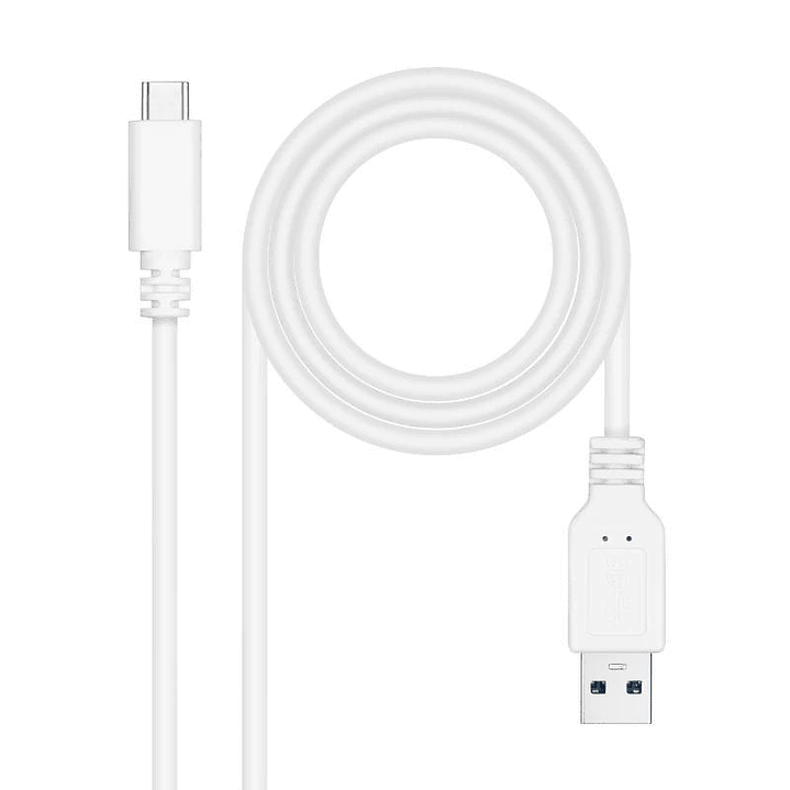 Nanocable Cable USB 3.1 Gen2 USB-C/A 2 M Blanco 1