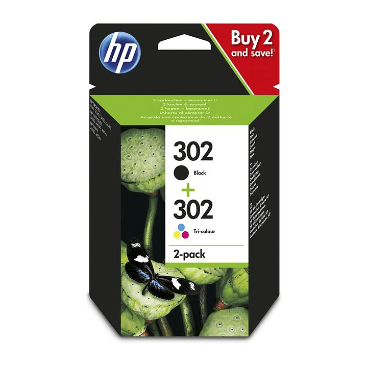 HP Cartucho Multipack 302 Negro+ Color 1