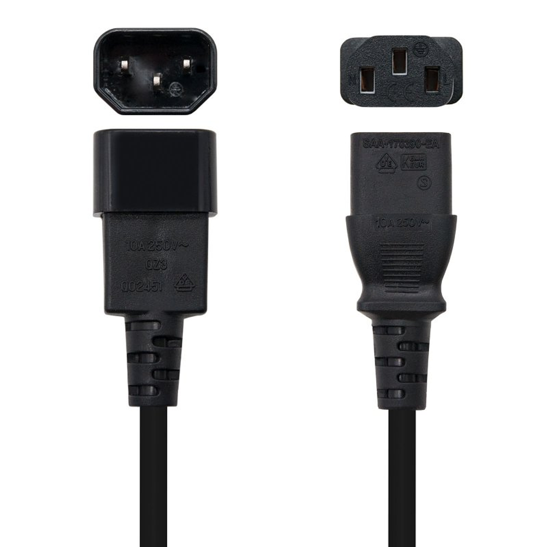 Nanocable Cable Alimentacion CPU, C13/H-C14/M, 3.M 2