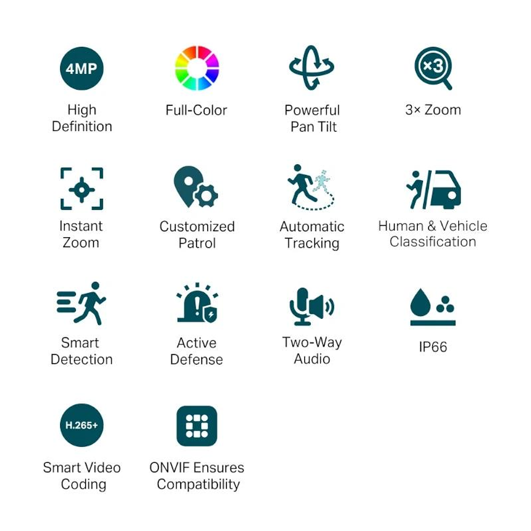 VIGI Cámara IP PT C540V 4MP Plástico Full-Color 2