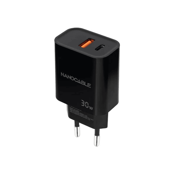 Nanocable Cargador USB-C/PD+USB-A/QC 30W Negro 2