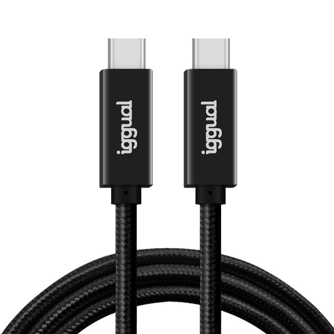 iggual Cable USB-C 3.2 Gen2x2 100W 5A 4K 1m nylon 3