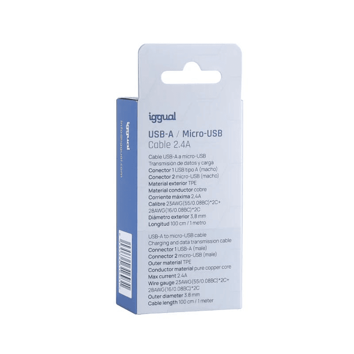 iggual cable USB-A/micro-USB 100 cm blanco 4