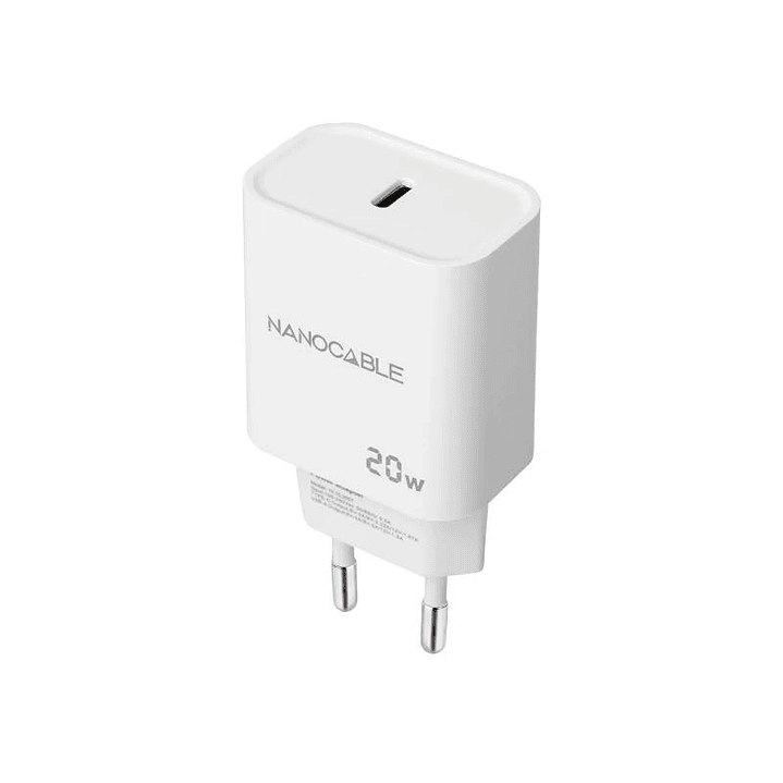 Nanocable Cargador pared USB-C PD 20W Blanco 1