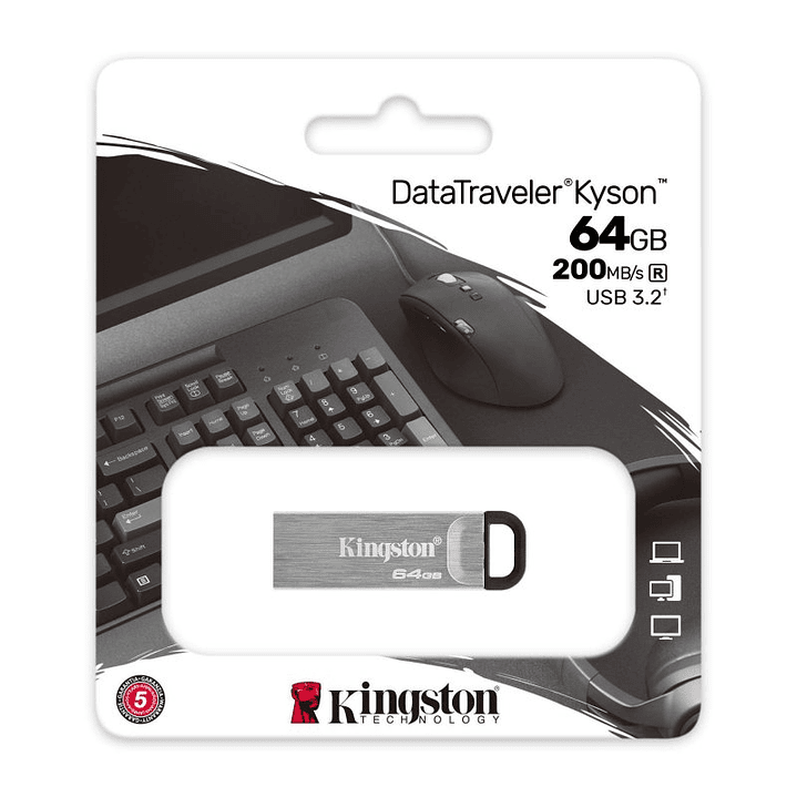 Kingston DataTraveler DTKN 64GB USB 3.2 Gen1 Plata 3