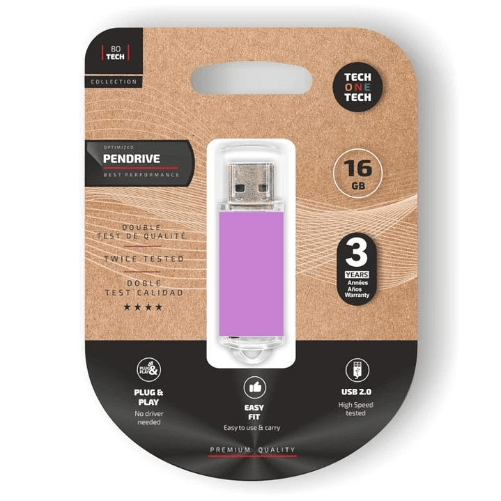 TECH ONE TECH Basic Pendrive 16Gb USB 2.0 Purple 1