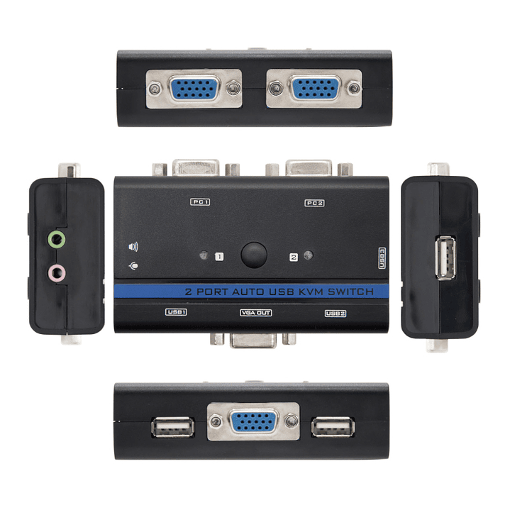 Nanocable KVM Switch VGA USB 1u-2PC+Cable 3