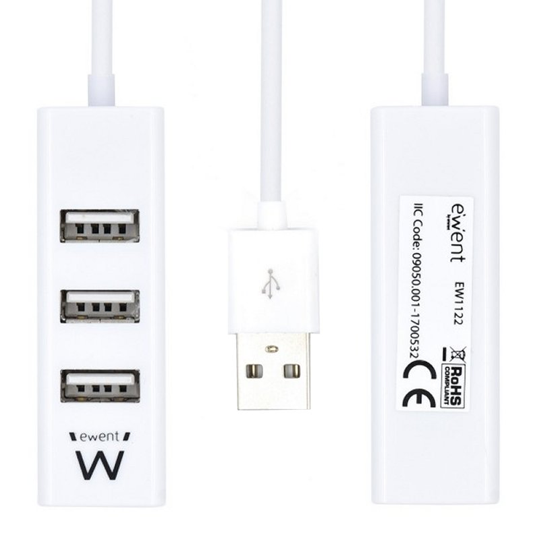 EWENT EW1122 MINI-HUB USB 4 PUERTOS BLANCO 3