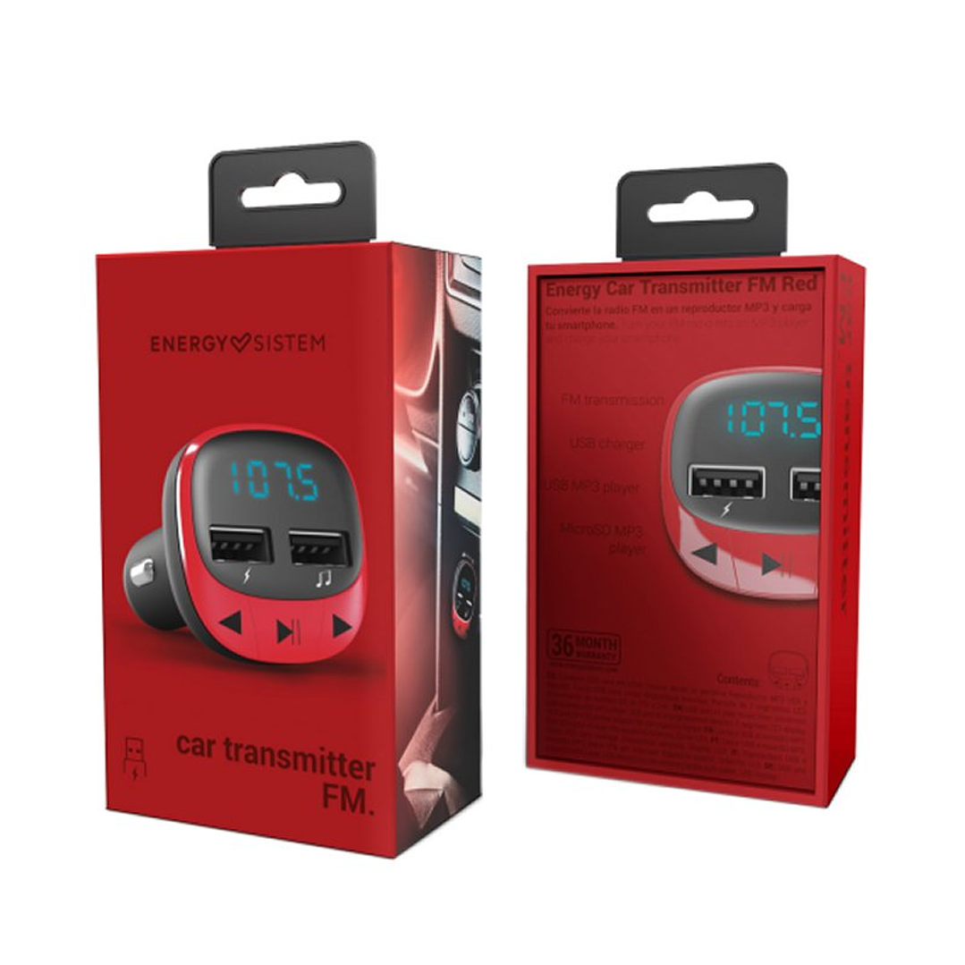 Energy sistem Car Transmitter FM Red (microSD,MP3) 4