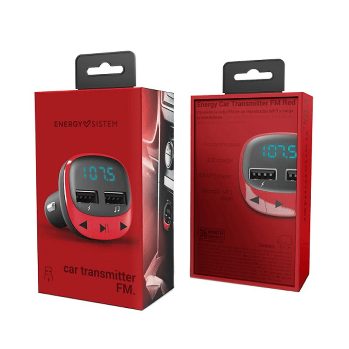 Energy sistem Car Transmitter FM Red (microSD,MP3) 4