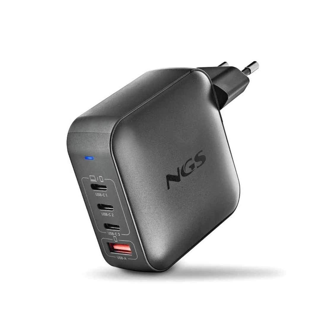 NGS CARGADOR ULTRARAPIDO165W 4 PUERTOS 3USB-C 1 US 1