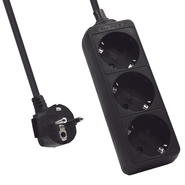 Ewent Ew3959 Regleta 3 tomas Negro 1