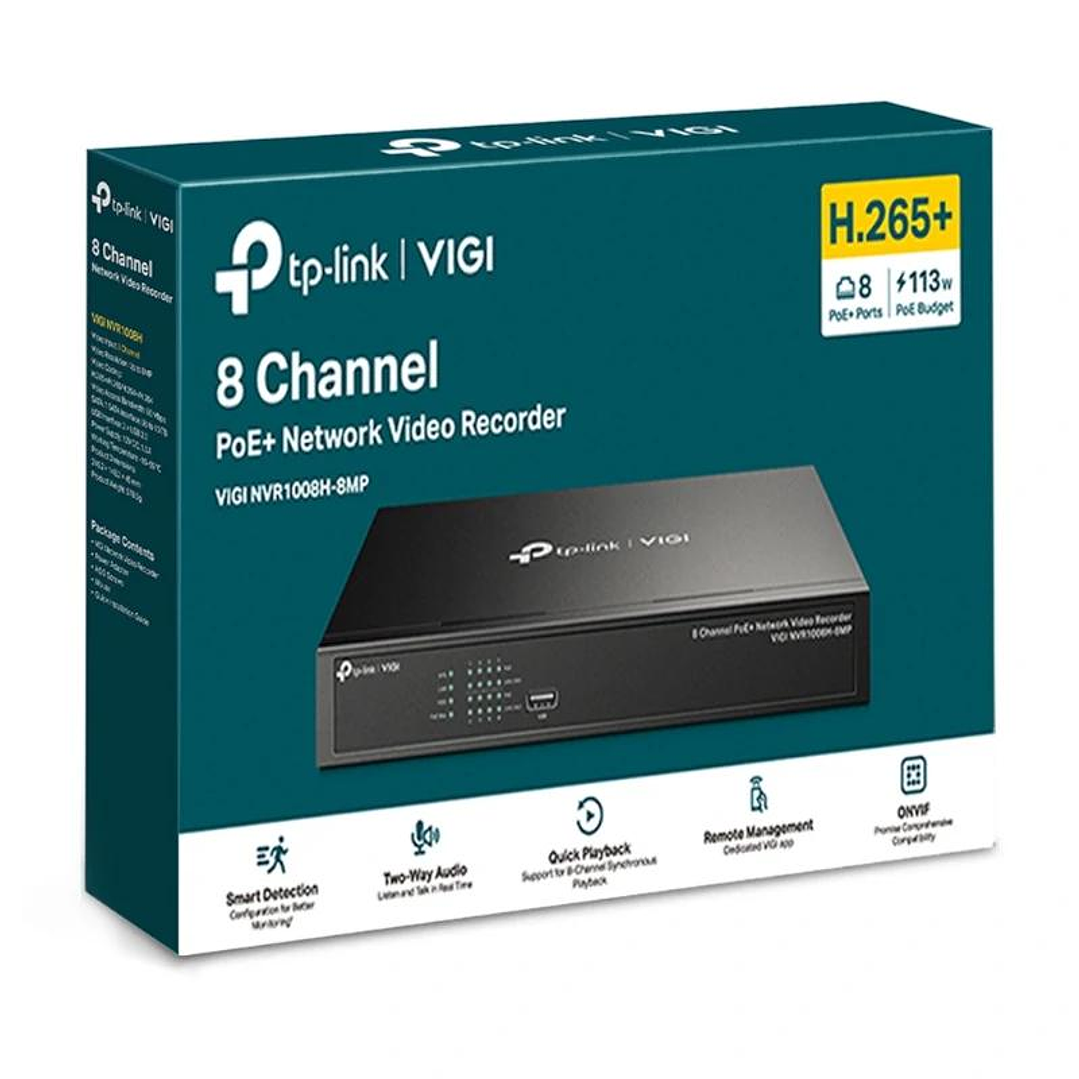 VIGI Grabador IP NVR1008H-8MP Rack 01 HDD 08 C PoE 3
