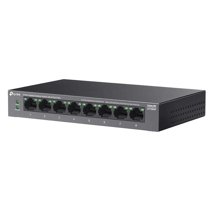 TP-Link LS108GP Switch 8xGb PoE+ 62W Desktop 3
