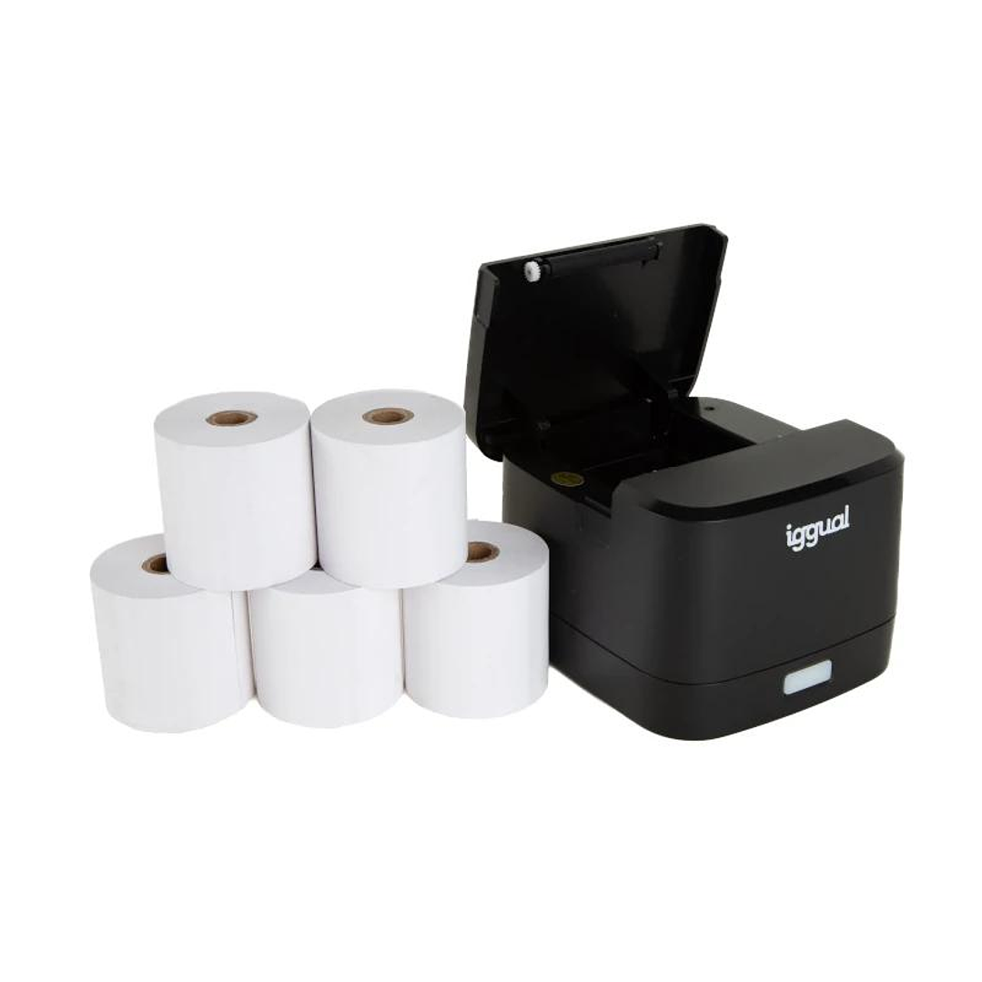 iggual Kit impresora térmica TP EASY 58 + 5 rollos 4