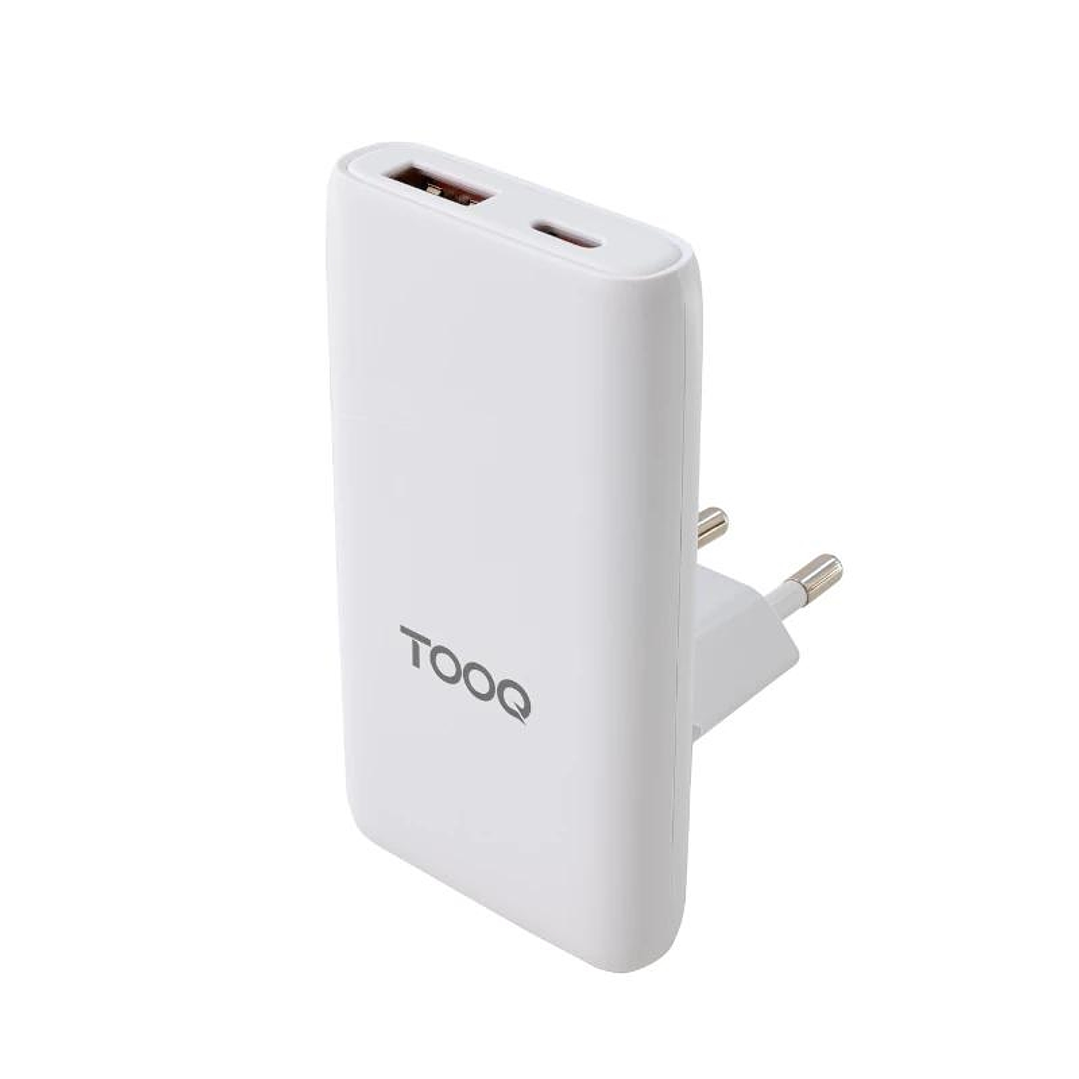 Tooq Cargador pared GAN USB-C/PD + USB-A/QC 65W 1
