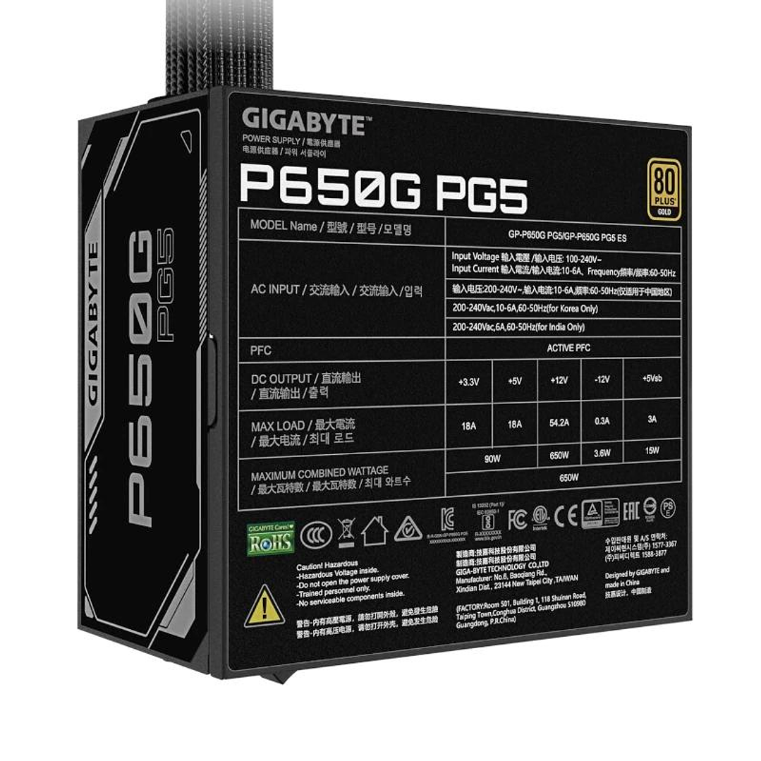 Gigabyte Fuente Alimentación GP-P650G PG5 4