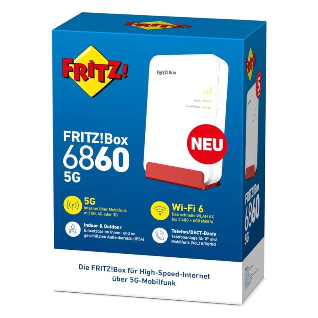 Fritz! Box6860 5G Router WiFi6 4x4 MIMO NanoSIM 4